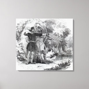 Robin Hood en Little John Canvas Afdruk