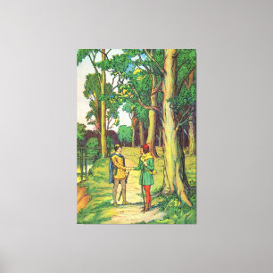 Robin Hood en Little John Canvas Afdruk