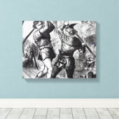 Robin Hood en Little John Canvas Afdruk (Insitu (Houten vloer))