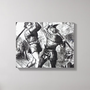 Robin Hood en Little John Canvas Afdruk