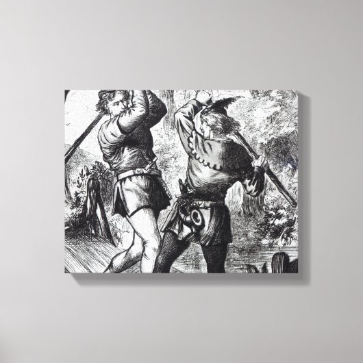 Robin Hood en Little John Canvas Afdruk (Voorkant)