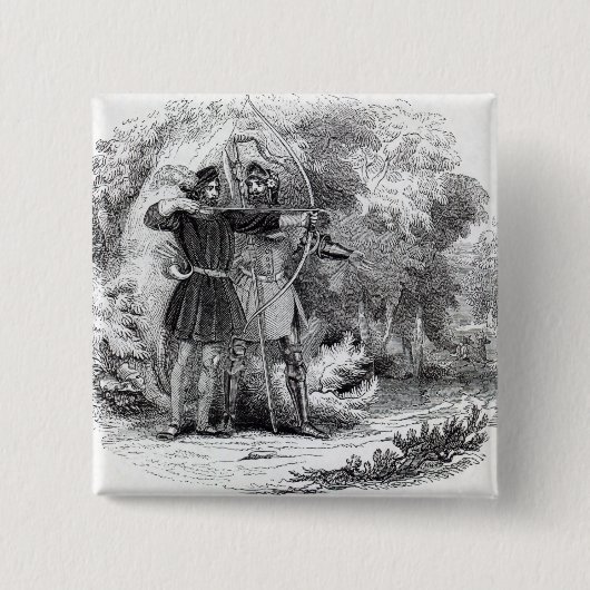 Robin Hood en Little John Vierkante Button 5,1 Cm (Voorkant)