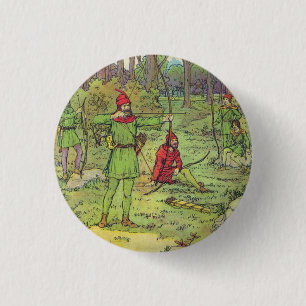 Robin Hood in het bos Ronde Button 3,2 Cm