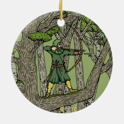 Robin Hood Keramisch Ornament (Achterkant)