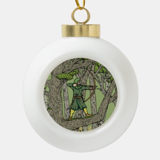 Robin Hood Keramische Bal Ornament (Voorkant)
