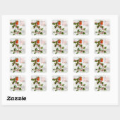  Robin, hulst, sneeuwvlok kerst Vierkante Sticker (Vel)