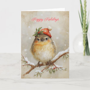 Robin in de Sneeuw Kerstkaart Feestdagen Kaart