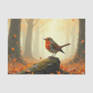 Robin in Herfst/Herfst Bos, bladeren Decoupage Tissuepapier