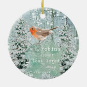 robin kerst ornament winter snow decoration (Achterkant)