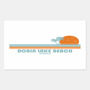 Robin Lake Beach Georgia Sun Palm Trees Rechthoekige Sticker