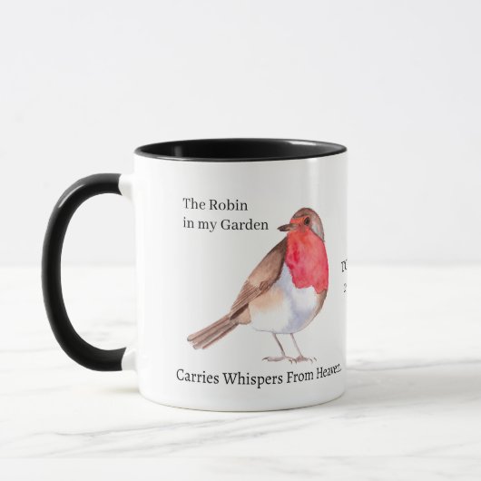 Robin Memorial Mug | “Each Time I See a Robin (Gauche)