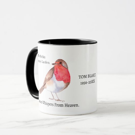 Robin Memorial Mug | “Each Time I See a Robin (Devant gauche)
