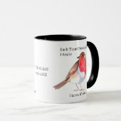 Robin Memorial Mug | “Each Time I See a Robin (Devant droit)