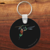 Robin met Personeel - Leaps Sleutelhanger (Voorkant)