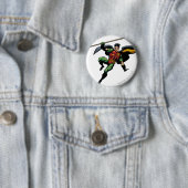 Robin met Personeel Ronde Button 5,7 Cm (In situ)