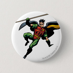 Robin met Personeel Ronde Button 5,7 Cm