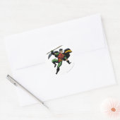 Robin met Personeel Ronde Sticker (Envelop)