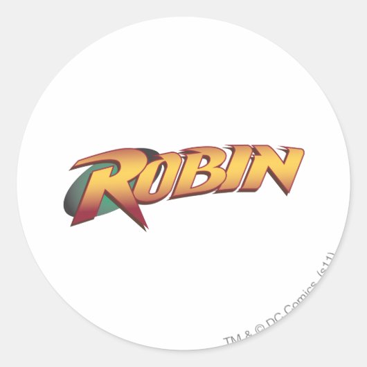 Robin Name Logo Ronde Sticker (Voorkant)