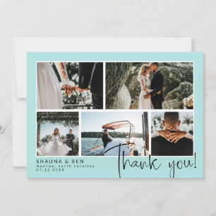 Robin Oeuf Bleu Mariage Photo Collage Merci