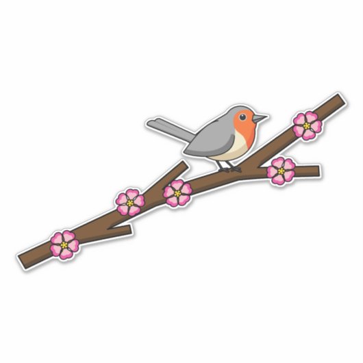 Robin on Sakura Sticker (Voorkant)