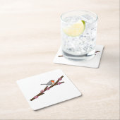 Robin on Sakura Vierkante Kartonnen Onderzetter (Insitu)