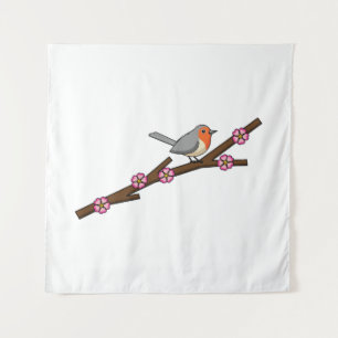 Robin on Sakura Wandkleed