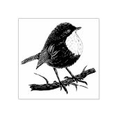 Robin op een filiaal 	rubberstempel (Afrduk)