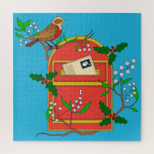 Robin op Postbox Legpuzzel (Verticaal)