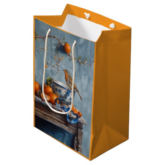 Robin - Papieren tas Medium Cadeauzakje (Voorkant Gekanteld)