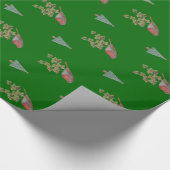 Robin perched on ivy leafs Wilde vogels kerst Cadeaupapier (Hoek)