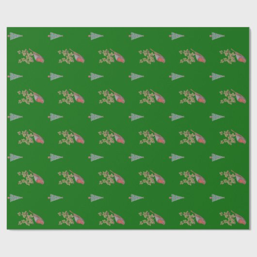 Robin perched on ivy leafs Wilde vogels kerst Cadeaupapier (Vlak)