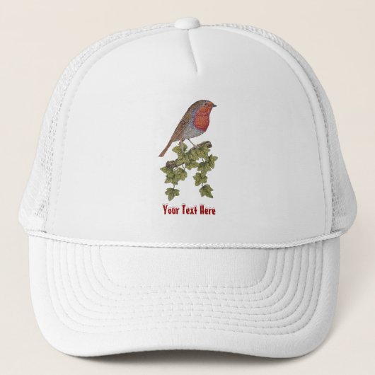 Robin Perched on ivy leafs wilde vogels Trucker Pet (Voorkant)