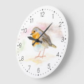 Robin pour aquarelle - horloge murale avec des (Angle)