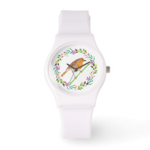 Robin Red Breast, kerstvogel Horloge