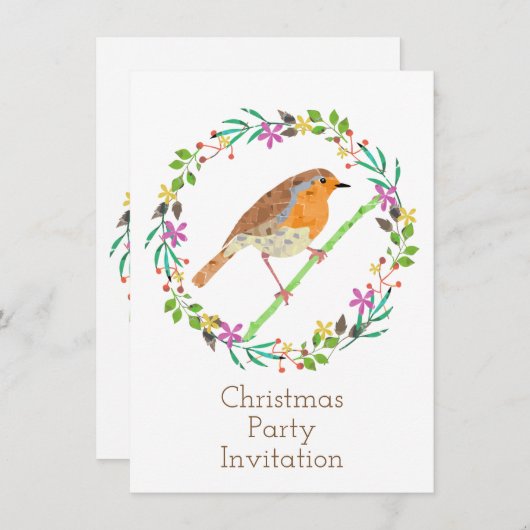 Robin Red Breast, kerstvogel Kaart (Voorkant / Achterkant)