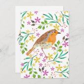 Robin Red Breast, kerstvogel Kaart (Voorkant / Achterkant)