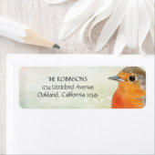 Robin Red Breast Retourner l'adresse Étiquettes (En situation)