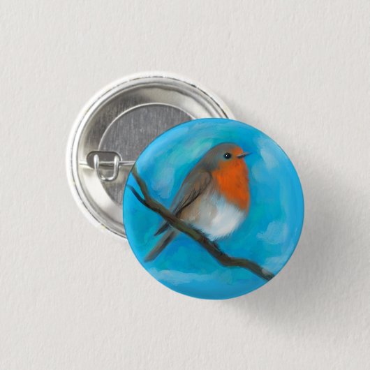 Robin redborst ronde button 3,2 cm (Voorkant /achterkant)