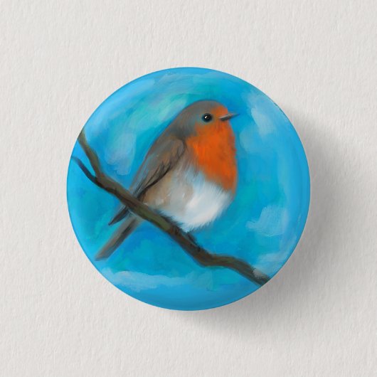 Robin redborst ronde button 3,2 cm (Voorkant)