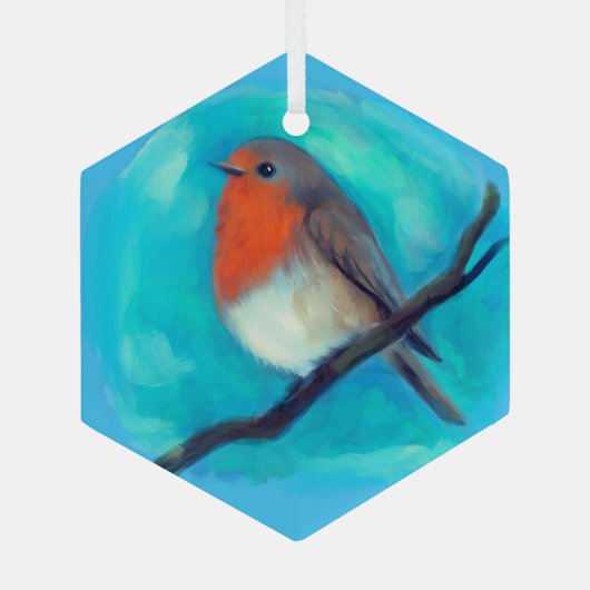 Robin redborstkeramisch ornament (Achterkant)