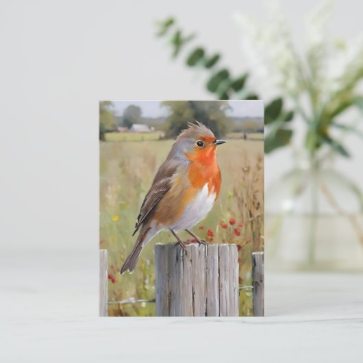 Robin Redbreast Briefkaart (Staand voorkant)