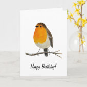 Robin Redbreast Wenskaart Kaart (Gele Bloem)