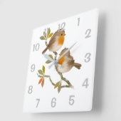 Robin Redmamie Birds Horloge murale (Angle)