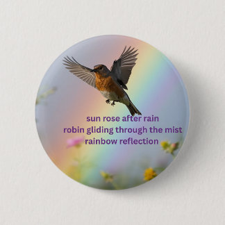 Robin Regenboog Ronde Button 5,7 Cm