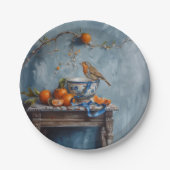 Robin - Ronde papieren Borden Papieren Bordje (Voorkant)