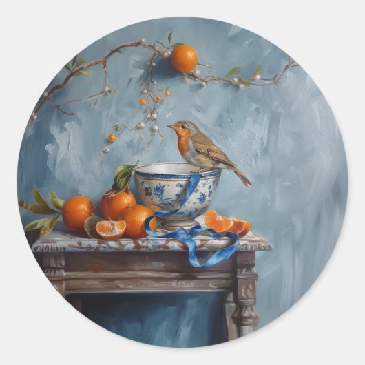 Robin - Ronde Stickers voor Stationery (Voorkant)