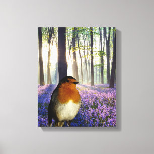 Robin rood-borst afbeelding voor gewikkeld doek canvas afdruk