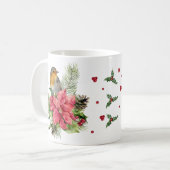 Robin rouge Poinsettia Christmas Mug (Devant gauche)