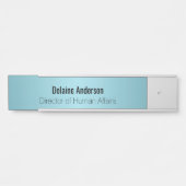 Robin Shell Blue Metallic Personalized Name Bord Deurbordje (Voorkant)