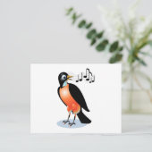 Robin Singing met brede ogen Briefkaart (Staand voorkant)